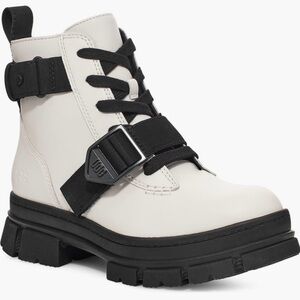 UGG Women's Black and White Combat Boots